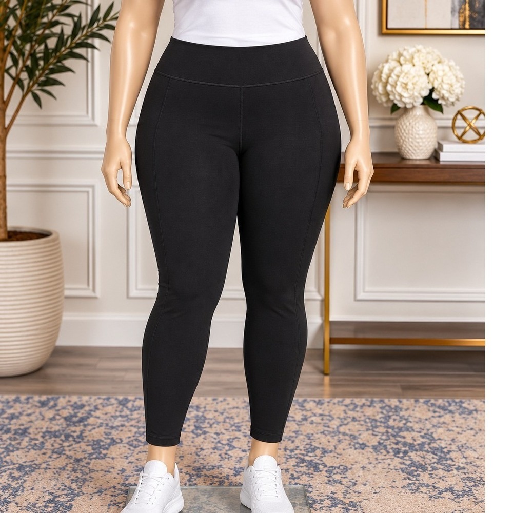 Lane Bryant Women Leggings LIVI Signature Stretch Black Solid 22/24 Long